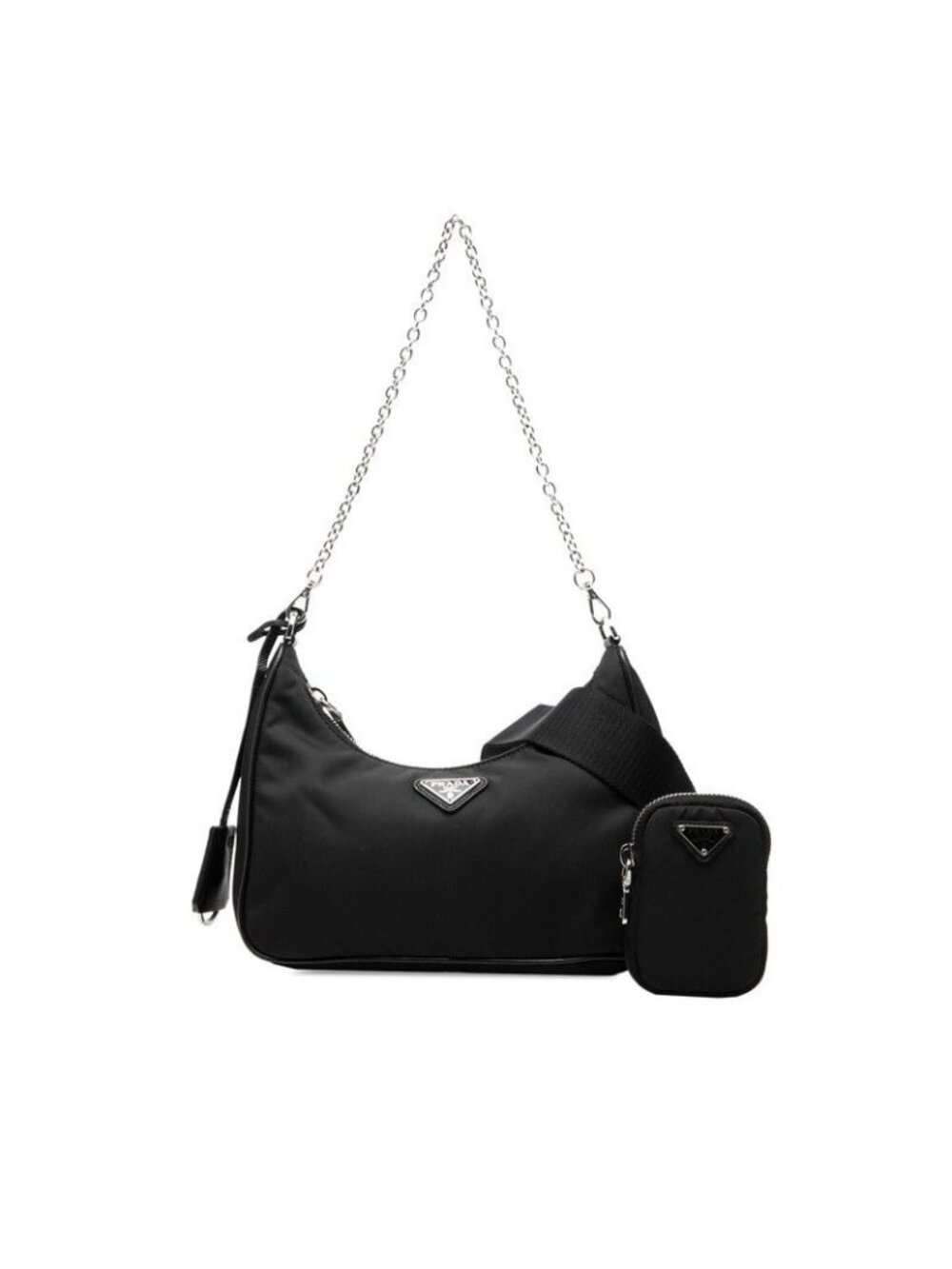 Prada Re Edition Chain 2-Way Shoulder Bag Black Nylon Leather - Picture 6 of 6